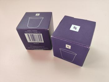 2 Tasses Nespresso Pixie 5.5 Designers Arpeggio Café Espresso Inox Violet Violette