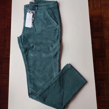 Pantalon chino velours vert neuf taille 44 Closette Paris