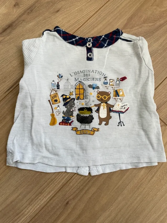 Ensemble sorcier avec veste jean taille 6mois - photo numéro 5