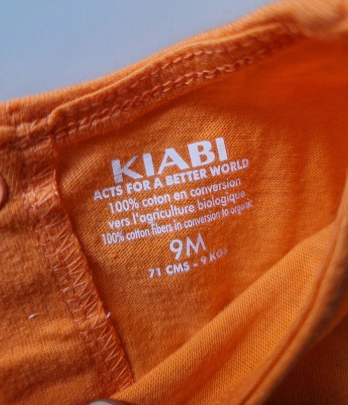 T-shirt orange "Funny Halloween" Kiabi 9 mois - photo numéro 2