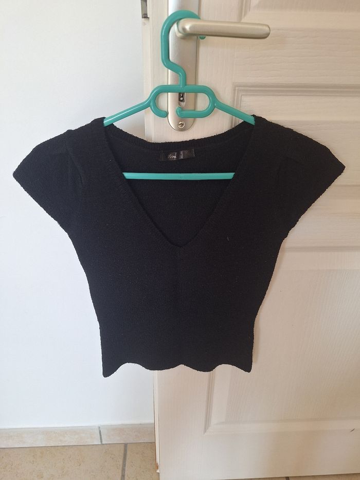 Tshirt haut noir court manches courtes / Mim / XS