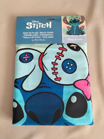 🤍 Serviette/Drap de plage Stitch avec Souillon | 70x140cm | Disney | Neuve 🤍