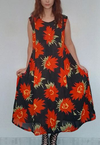 Robe longue fleurie fluide casual taille xl