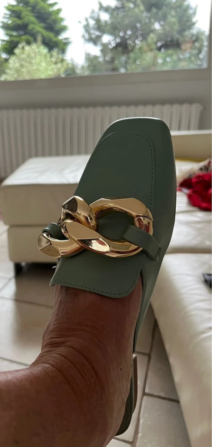 Prima donna collection sabots ou mules talon plat joli vert amende pointure 38 impec - photo numéro 6