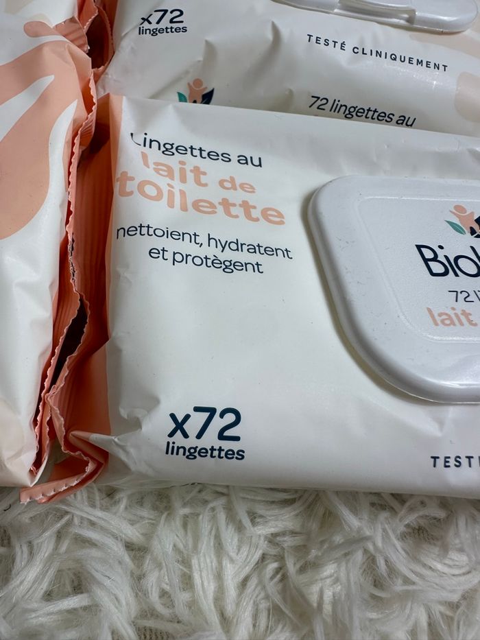 Lot de 6 paquets de 72 lingettes lait de toilette Biolane - photo numéro 3