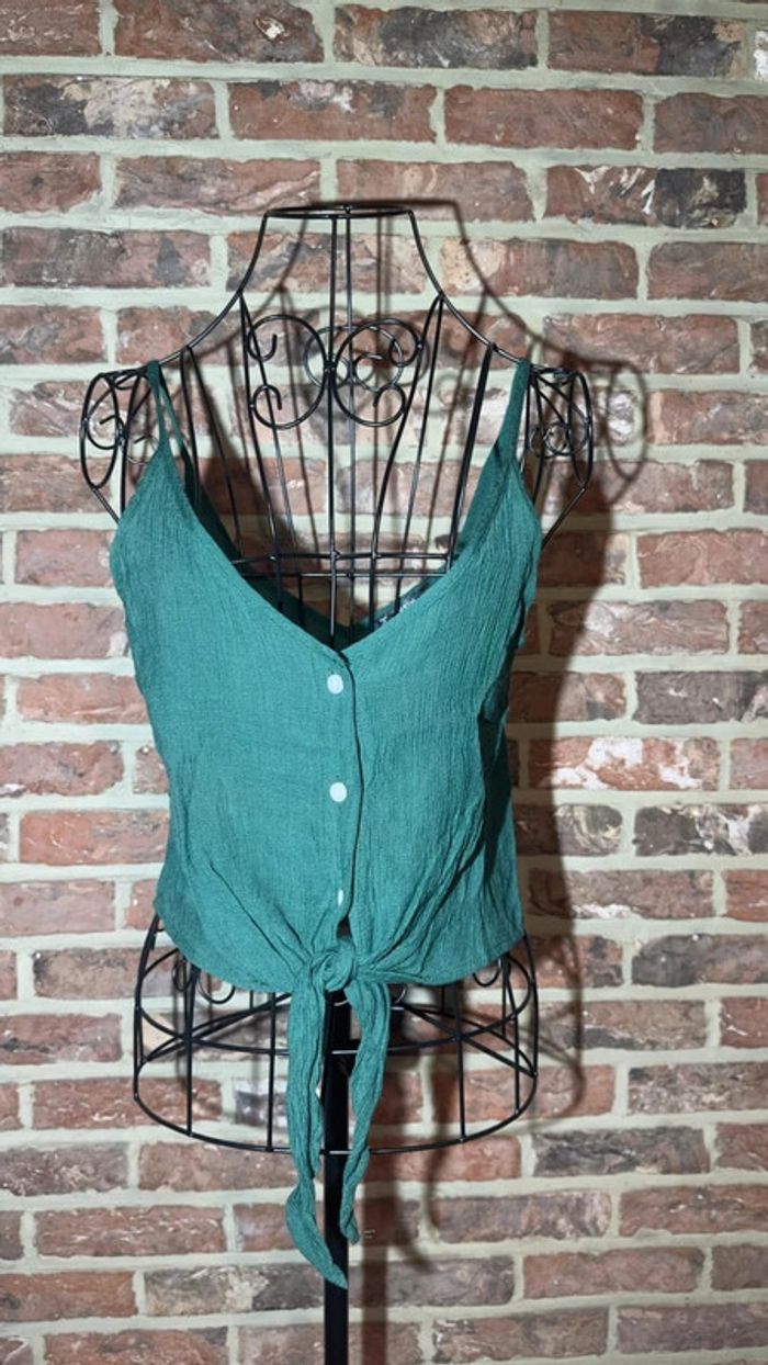 Top vert nylon avec un noeud Shein Taille S / 36