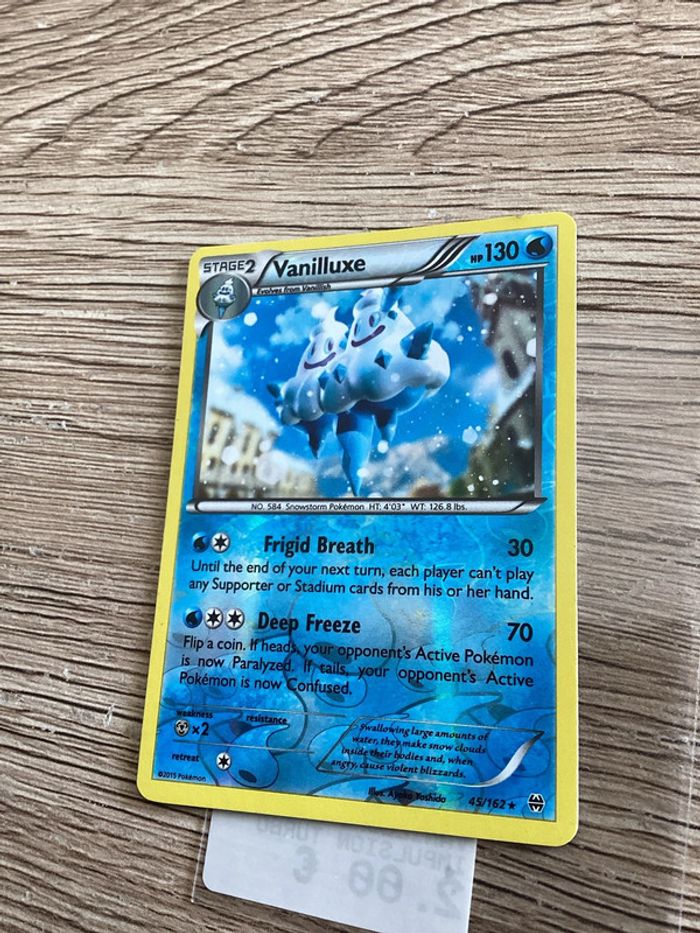 carte Pokémon 45/162 vanilluxe reverse anglais ANG année 2015 - photo numéro 3