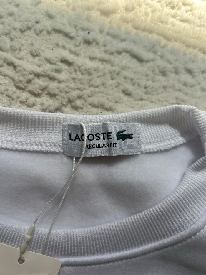 Pull Lacoste blanc taille L neuf avec étiquette - photo numéro 3