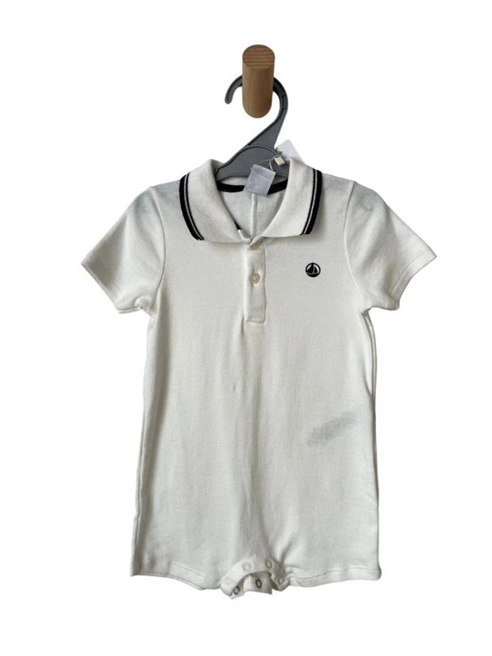 (NEUF) Combishort avec col polo - Petit Bateau 6 mois (67cm) - photo numéro 2