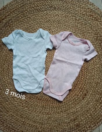 Lot 2 body manche courte 3 mois