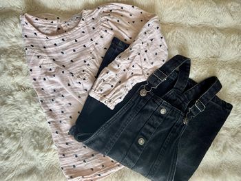 👗 Ensemble chemisier+robe salopette effet jean -fille - 6 ans- fashion private company -100% coton