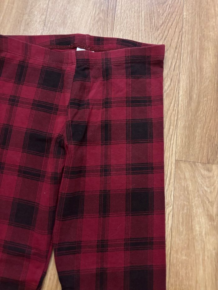 Legging bordeaux à carreaux fille 6/7 ans - photo numéro 3