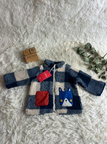 Veste bleu à carreaux du pareil au même taille 6 mois