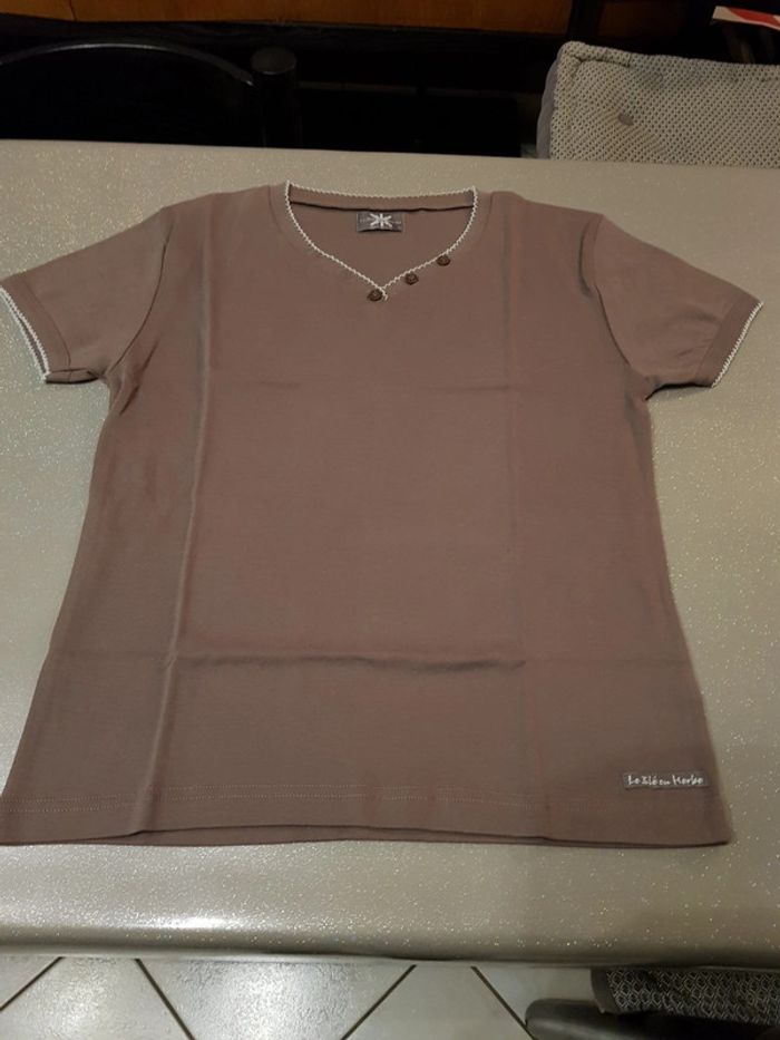 Tee-shirt marron T.XL manches courtes