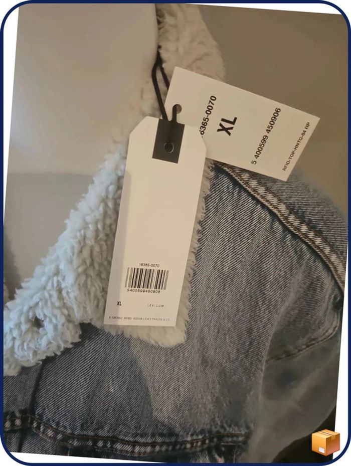 Veste en jean Levi's bleu clair fourré Xl homme - photo numéro 3