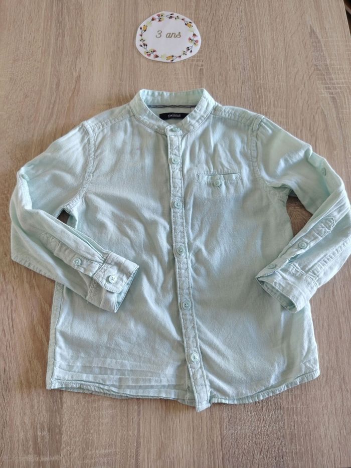 Chemise vert d'eau 3 ans okaidi