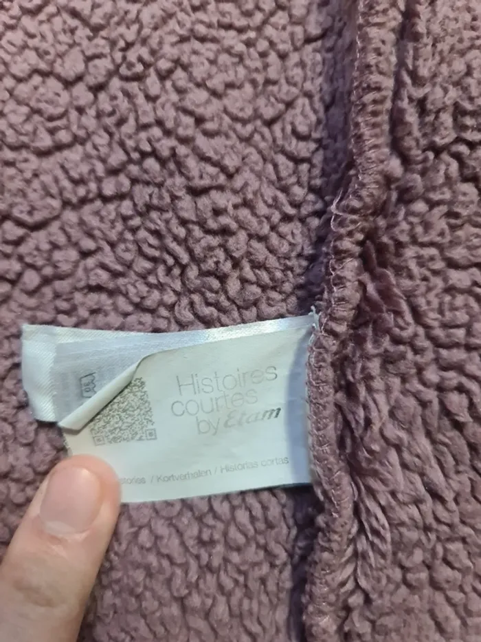 Pull Étam Polaire Doux T.M Veste Homewear Violet Mauve Fermeture Zip - photo numéro 4
