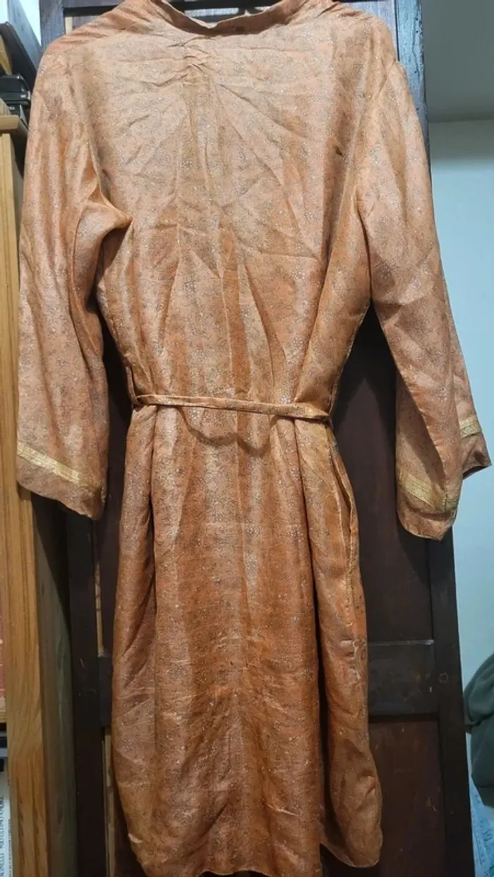 Robe orange légère à motifs - photo numéro 3