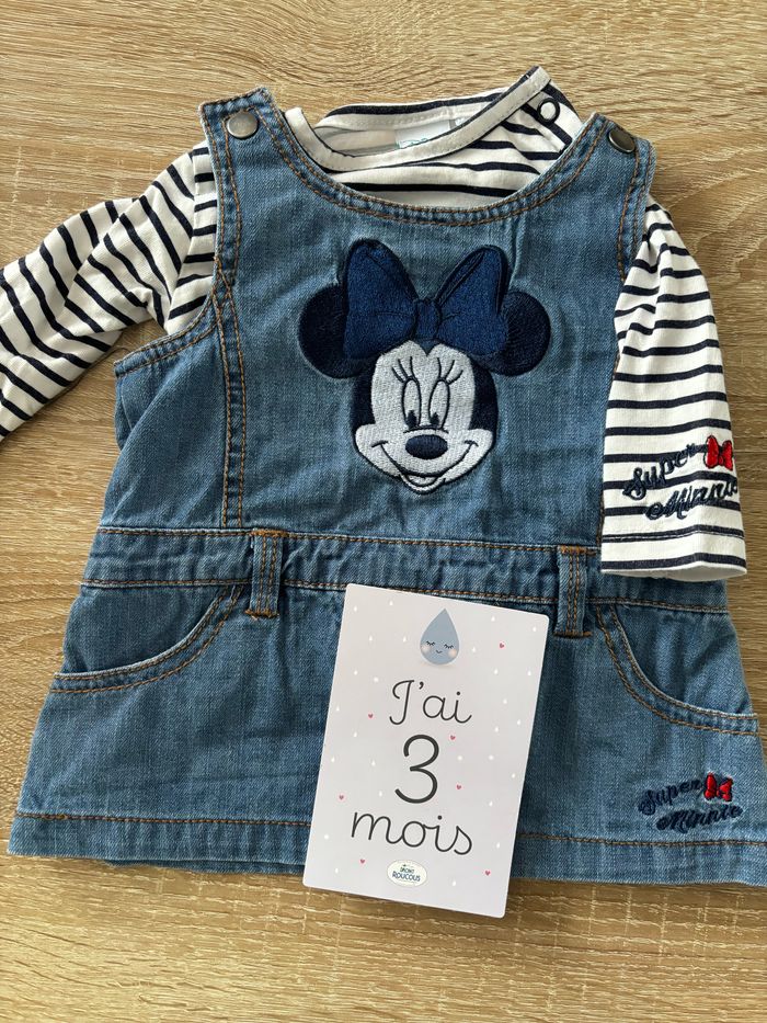 Ensemble robe en jean Minnie DISNEY t.3m