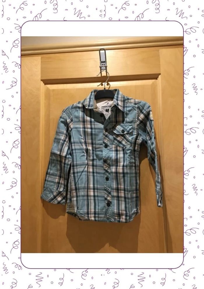 Chemise à carreaux bleu pataugas