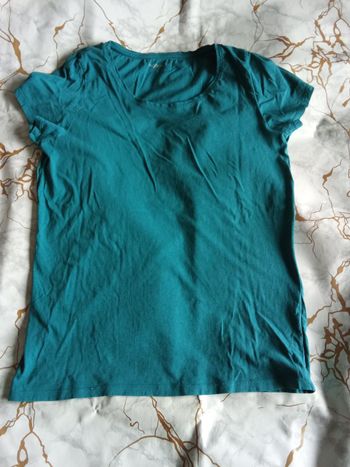 T shirt turquoise in extenso taille xl