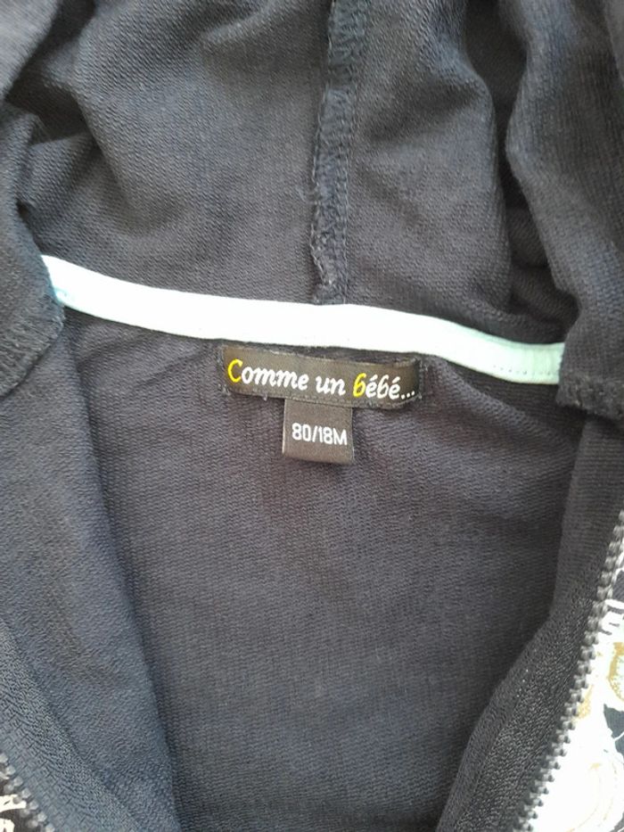 Sweat gilet zip à capuche léger 18 mois - photo numéro 4