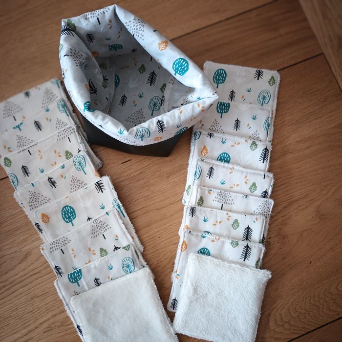 16 lingettes lavables plus sa paniere - photo numéro 4