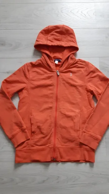 Gilet zippé à capuche orange – Okaïdi – 12 ans