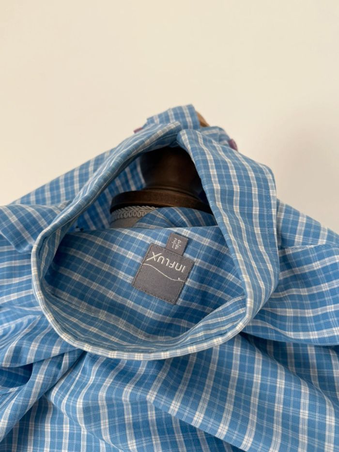 Chemise camisa bleu blanc blouse fluide Camicia Overhemd folder Blusa Camicetta homme hombre - photo numéro 5