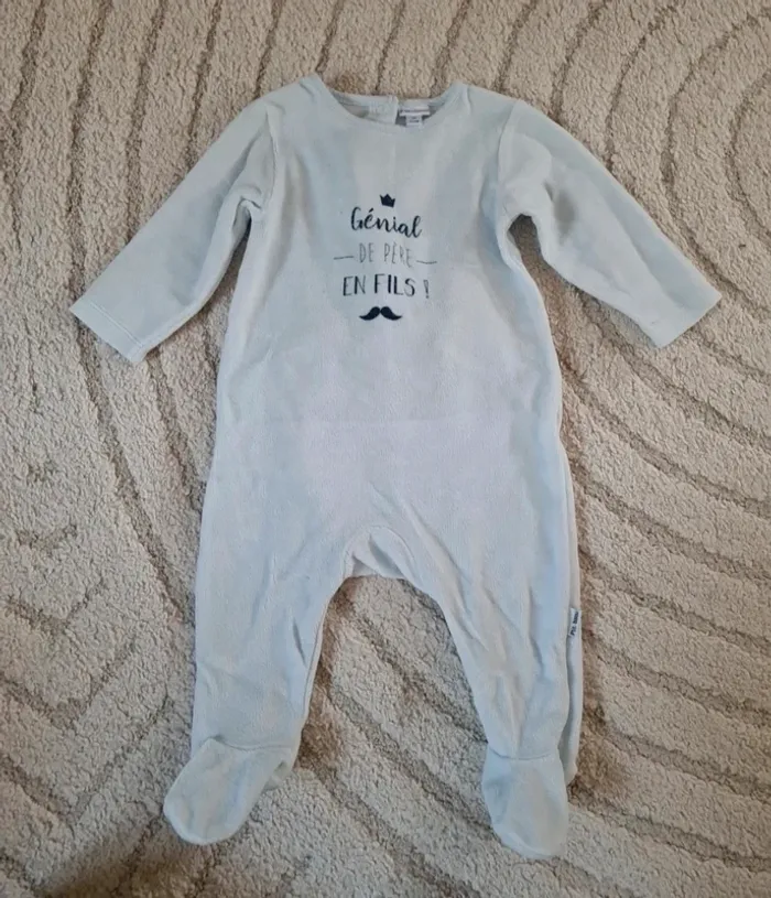 Pyjama velours 6 mois ptit bisou