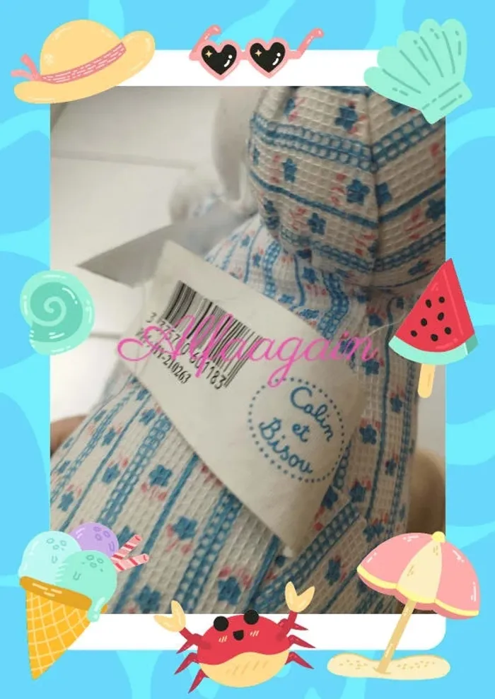 Peluche doudou neuf câlin et bisou - photo numéro 6