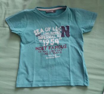 T-shirt vert turquoise 3ans