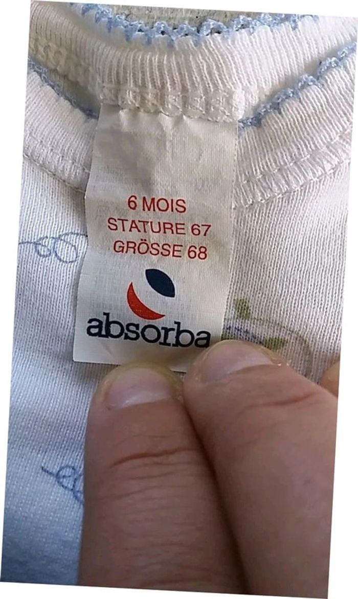 Lot de 2 bodies garçon taille 6 mois ml - photo numéro 2