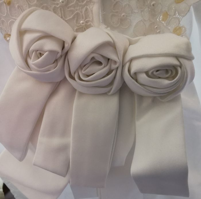 Robe de mariée blanche + voile+ jupon +cerceaux +gants - photo numéro 9