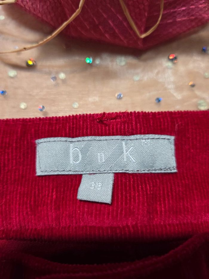 Pantalon rouge effet velours BNK - photo numéro 3