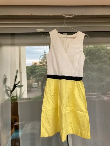 Robe, camaïeu jaune et blanche 36