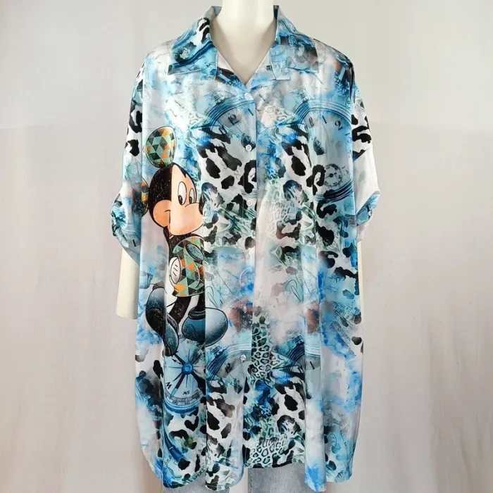Long chemisier oversized Mickey Fantaisie - Made in Italy - S estimé A1189 - photo numéro 2