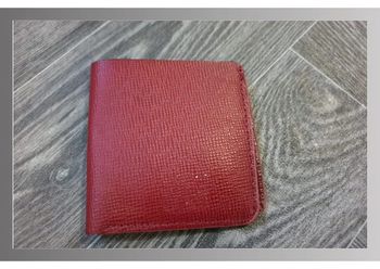 Porte carte/billet en simili cuir bordeaux 9x10 cm