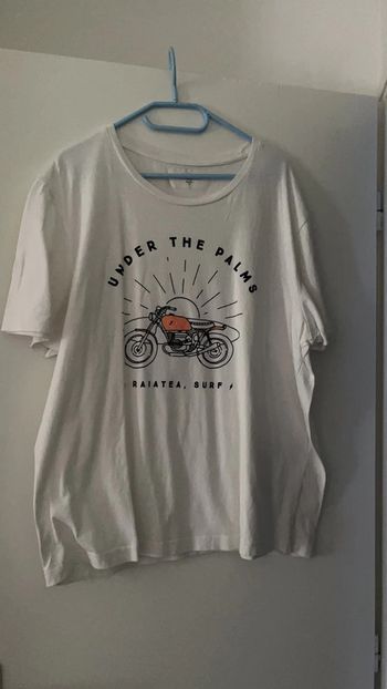 T shirt Jules blanc et corail