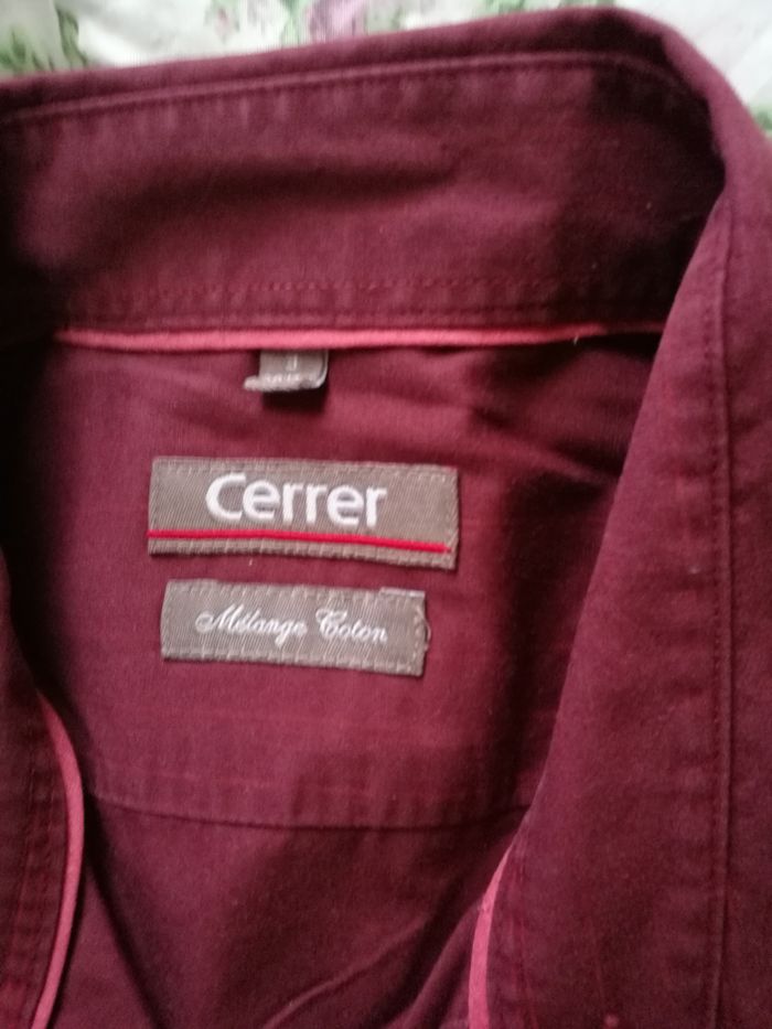 Chemise homme manches longues bordeaux marque Cerrer taille 3 - photo numéro 2