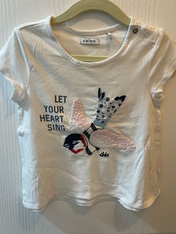 IKKS t-shirt 3ans blanc et oiseaux