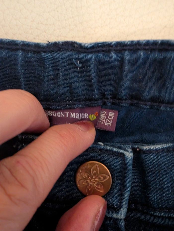 Jean Sergent major hiver bleu marine doublé polaire 2 ans 86 cm neuf - photo numéro 3