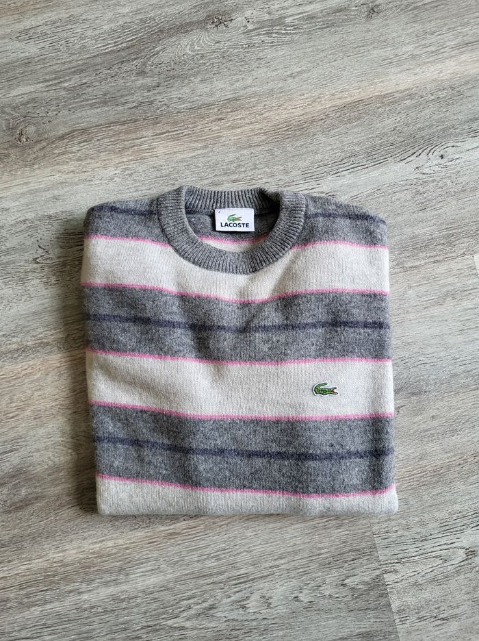 Pull col rond Lavoste taille 5 L état impeccable PURE laine vierge - photo numéro 2