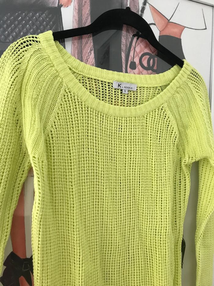 Pull maille coton ajouré Kookai S y2k - photo numéro 2