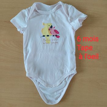 Body manches courtes 6 mois Tape à l'oeil