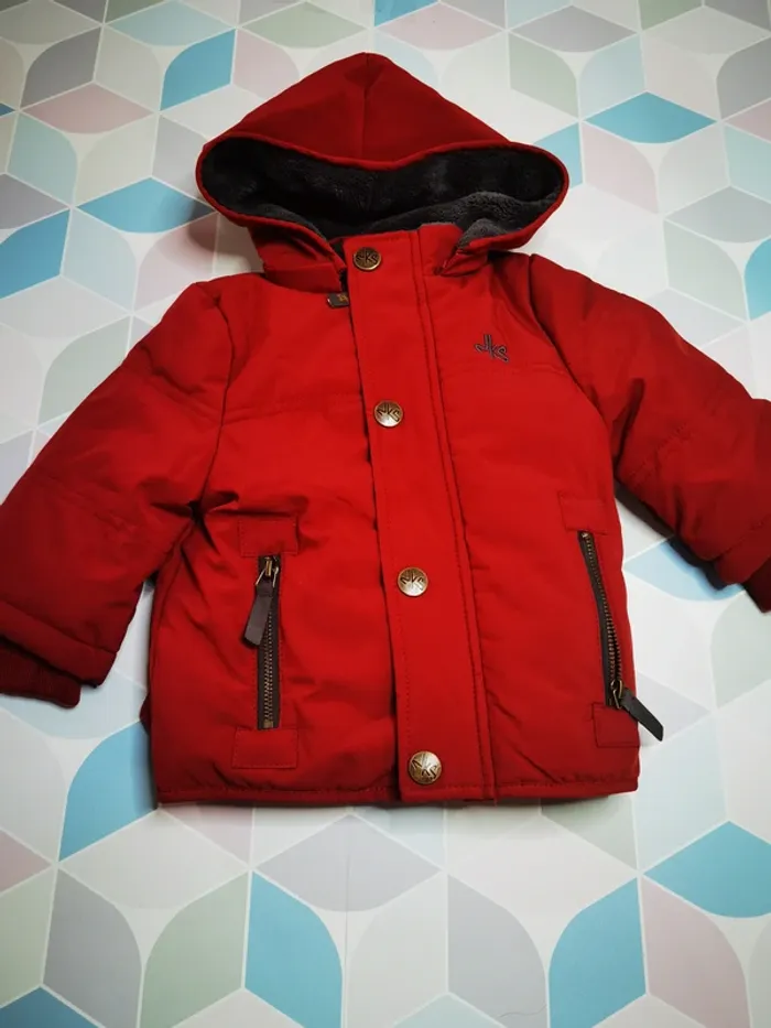 D4538 - blouson doublé garçon 9 mois - photo numéro 2