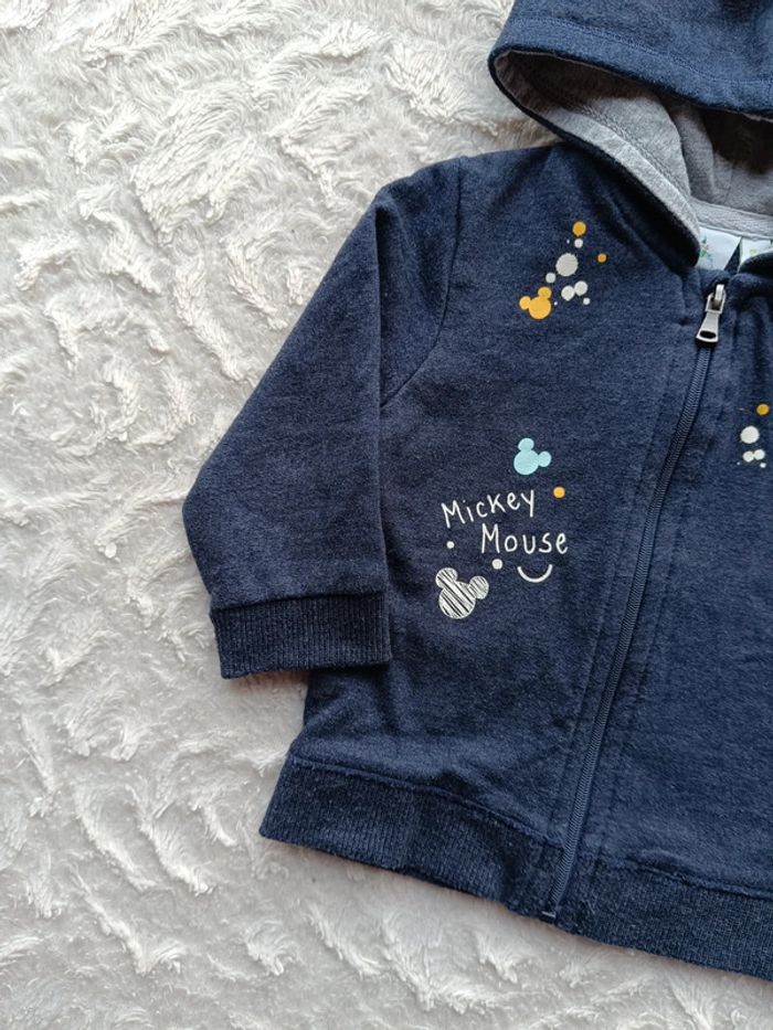 Gilet zippé avec capuche veste Garçon 9 mois Mickey Disney Baby - photo numéro 3