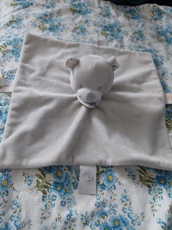 #5 Bout'chou - doudou ours gris et bandana vélo