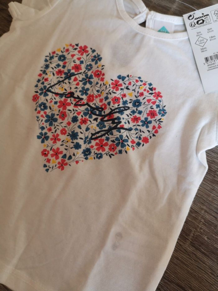 T-shirt blanc Tex taille 12 mois - photo numéro 2