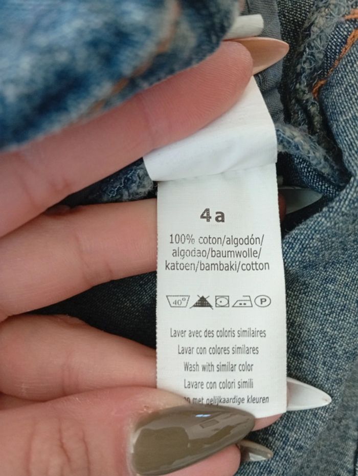 Salopette jupe en jean Tex basic taille 4 ans - photo numéro 6